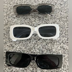 3 pairs of square sunglasses
